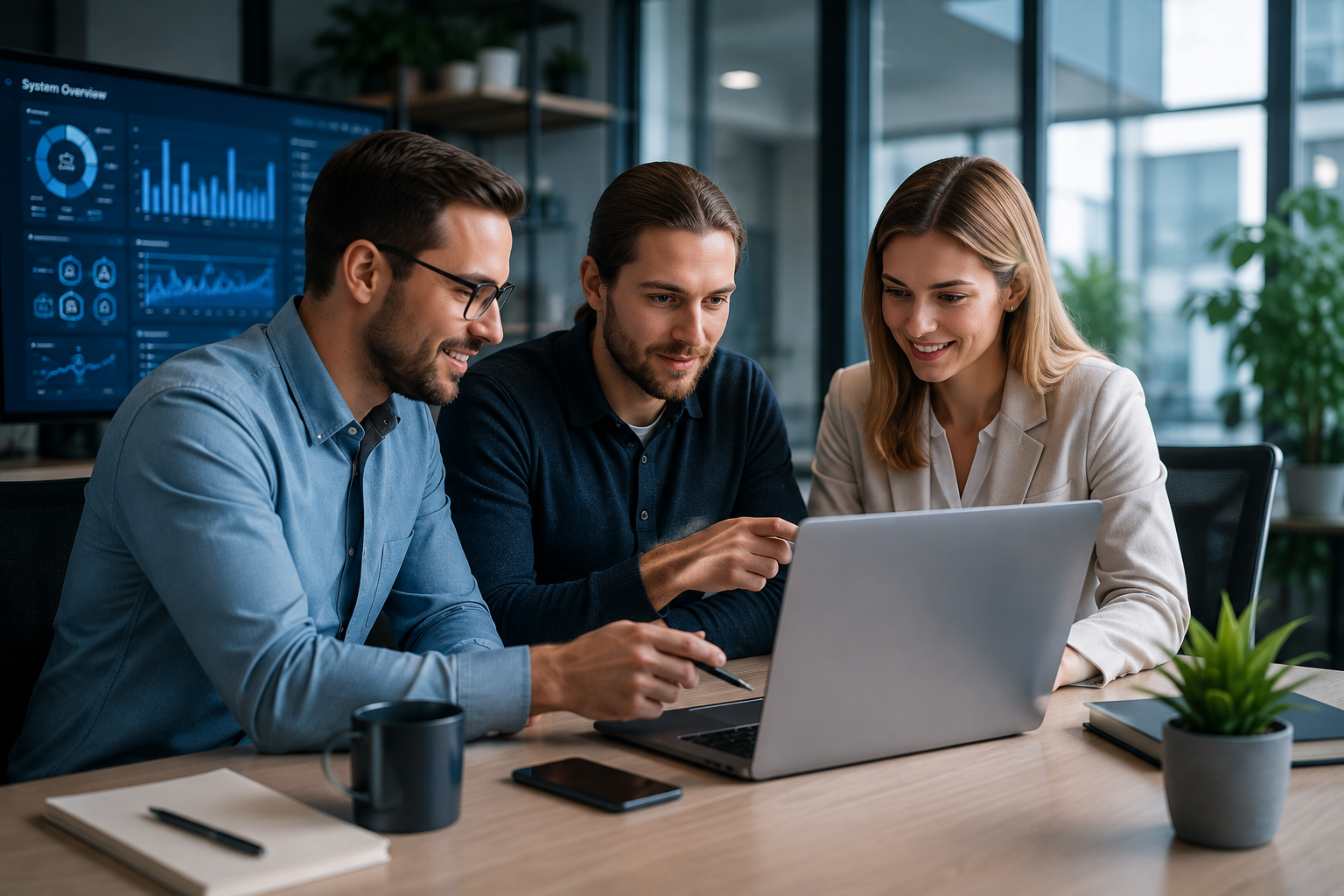 Mitarbeitende bei digitaler Zusammenarbeit