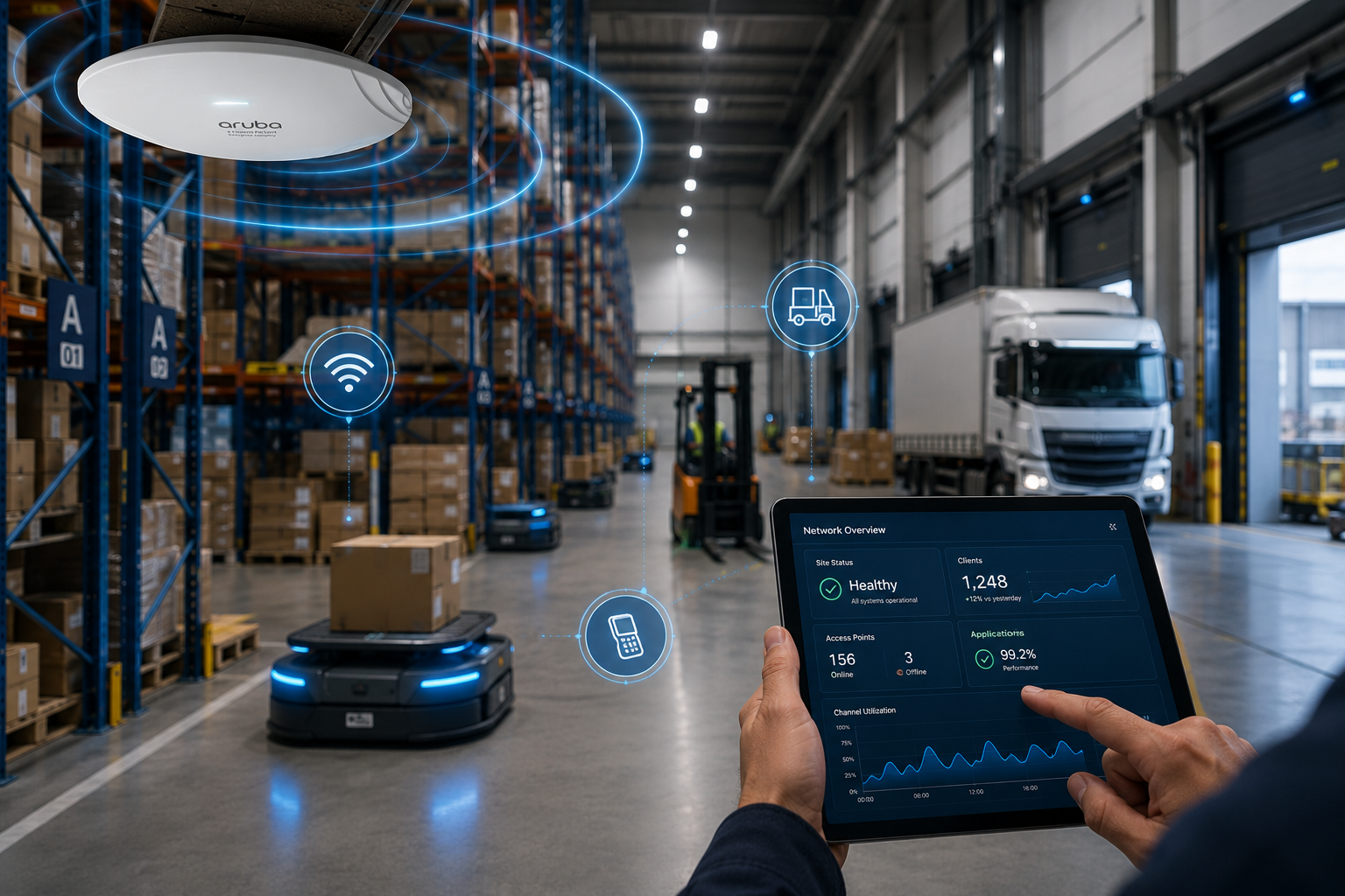 Netzwerk und WLAN für Logistik